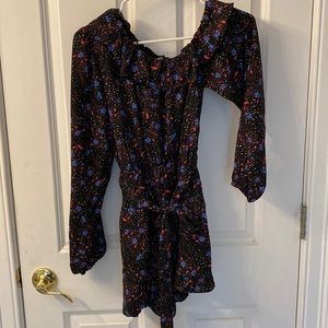 NWT aqua black multi color romper